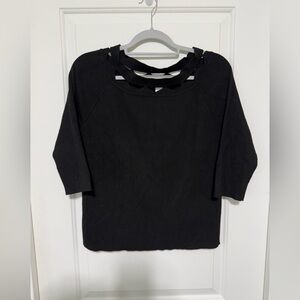 White House Black Market Black Knit Top